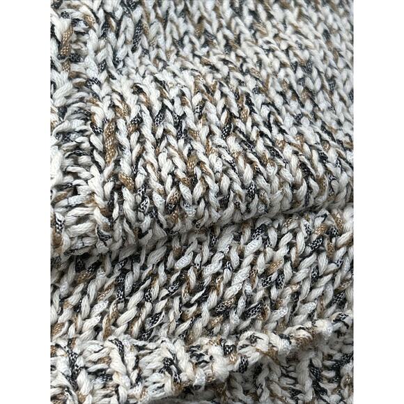 J. Jill Size Medium Marled Knit Cozy Cotton Blend Sweater Neutral Open Knit NWT - Picture 11 of 13